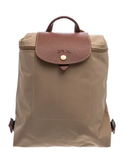 Pre-owned Longchamp Nylon Backpack In Brown