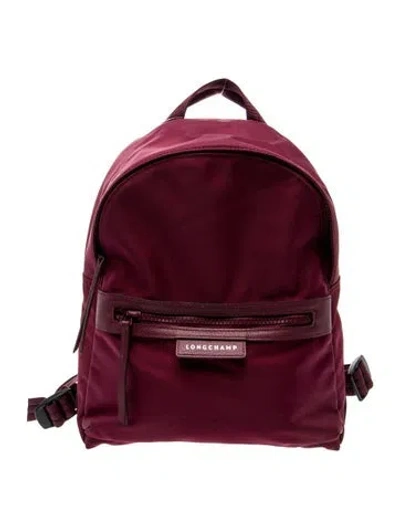 Pre-owned Longchamp Nylon Backpack In Burgundy
