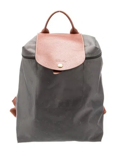 Pre-owned Longchamp Nylon Backpack In Gray