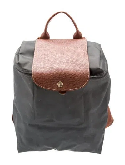 Pre-owned Longchamp Nylon Backpack In Gray