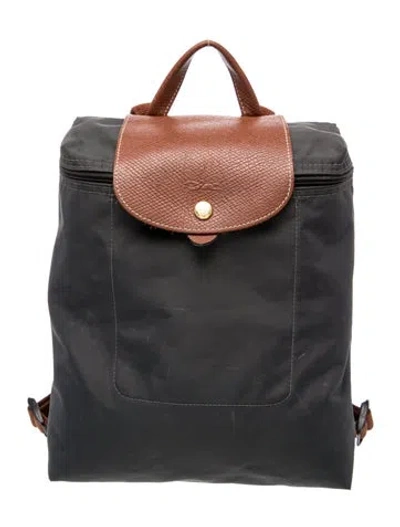 Pre-owned Longchamp Nylon Backpack In Gray