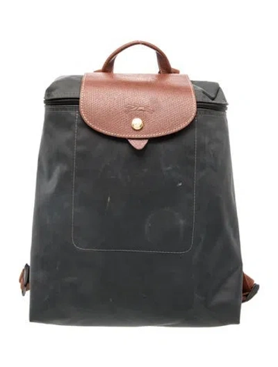 Pre-owned Longchamp Nylon Backpack In Gray