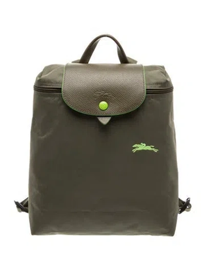 Pre-owned Longchamp Nylon Backpack In Green