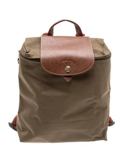 Pre-owned Longchamp Nylon Backpack In Green