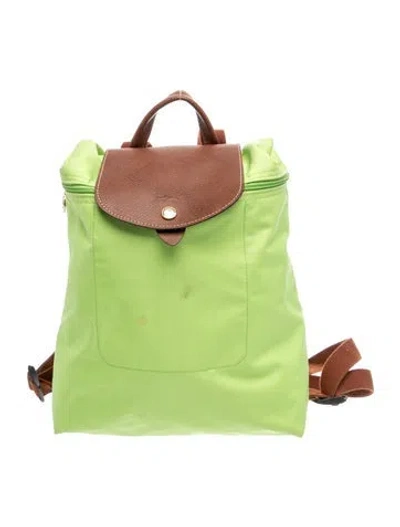 Pre-owned Longchamp Nylon Backpack In Green