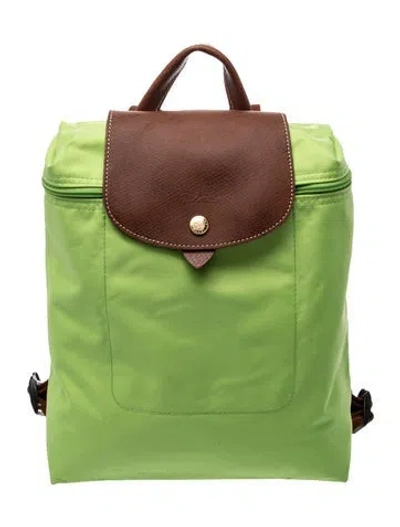 Pre-owned Longchamp Nylon Backpack In Green