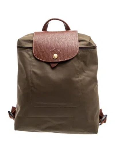Pre-owned Longchamp Nylon Backpack In Green