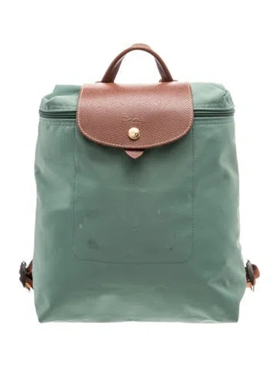 Pre-owned Longchamp Nylon Backpack In Green