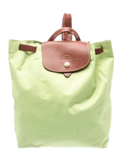 Pre-owned Longchamp Nylon Backpack In Green