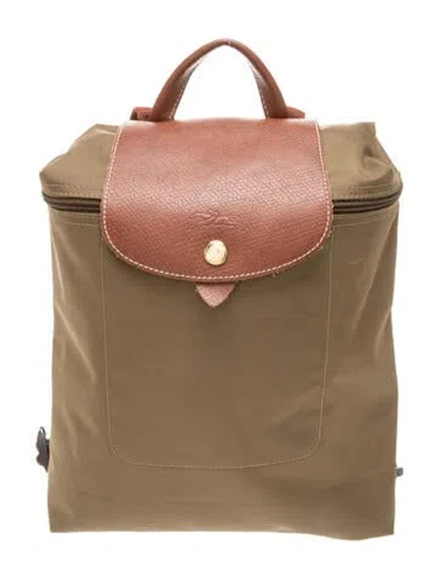 Pre-owned Longchamp Nylon Backpack In Green