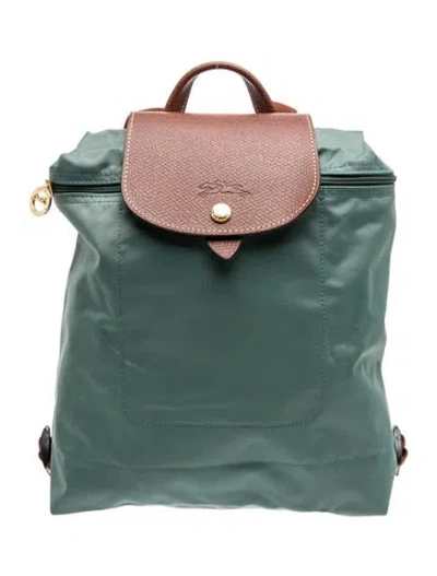 Pre-owned Longchamp Nylon Backpack In Green