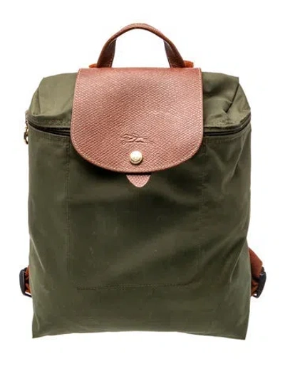 Pre-owned Longchamp Nylon Backpack In Green