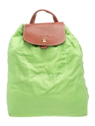 Pre-owned Longchamp Nylon Backpack In Green