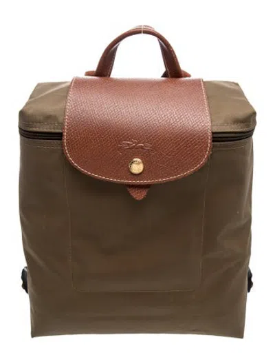 Pre-owned Longchamp Nylon Backpack In Green