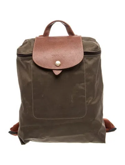 Pre-owned Longchamp Nylon Backpack In Green