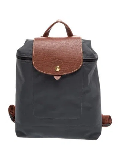 Pre-owned Longchamp Nylon Backpack In Grey