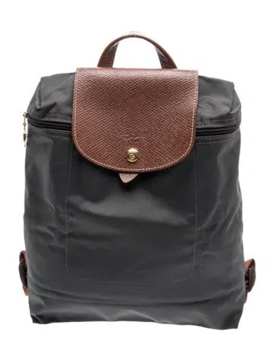 Pre-owned Longchamp Nylon Backpack In Grey