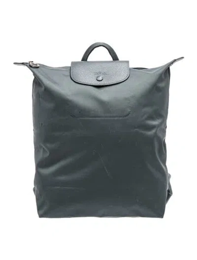 Pre-owned Longchamp Nylon Backpack In Grey