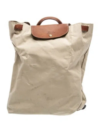 Pre-owned Longchamp Nylon Backpack In Neutral