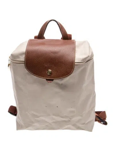 Pre-owned Longchamp Nylon Backpack In Neutral