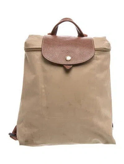 Pre-owned Longchamp Nylon Backpack In Neutrals