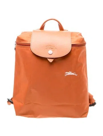 Pre-owned Longchamp Nylon Backpack In Orange