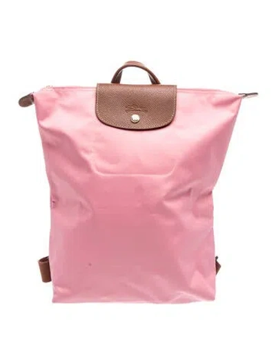 Pre-owned Longchamp Nylon Backpack In Pink