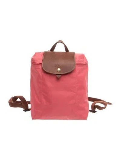 Pre-owned Longchamp Nylon Backpack In Pink