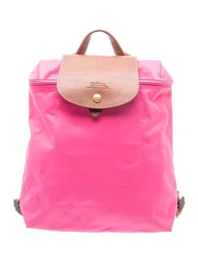 Pre-owned Longchamp Nylon Backpack In Pink