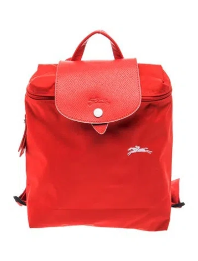 Pre-owned Longchamp Nylon Backpack In Red