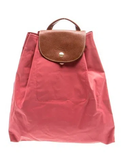 Pre-owned Longchamp Nylon Backpack In Red