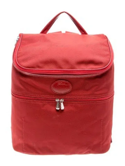 Pre-owned Longchamp Nylon Backpack In Red