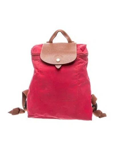 Pre-owned Longchamp Nylon Backpack In Red