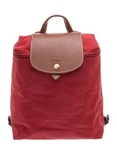 Pre-owned Longchamp Nylon Backpack In Red