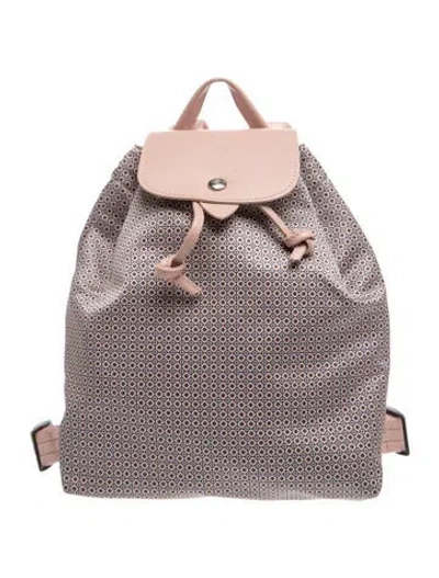 Pre-owned Longchamp Nylon Backpack In White