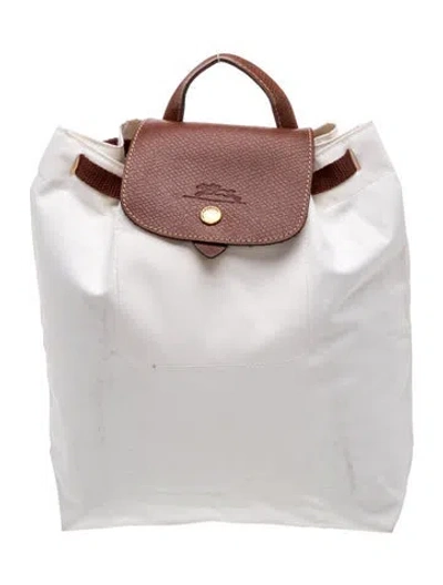 Pre-owned Longchamp Nylon Backpack In White