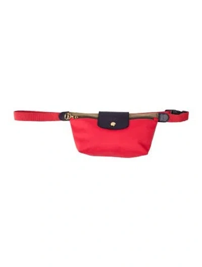 Pre-owned Longchamp Nylon Belt Bag In Red