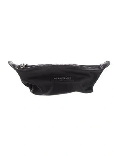 Pre-owned Longchamp Nylon Branded Cosmetic Bag In Black