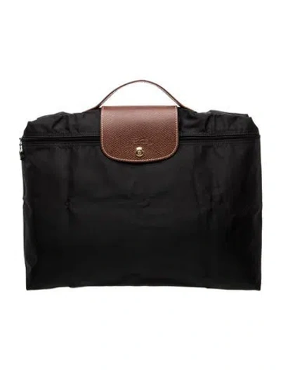 Pre-owned Longchamp Nylon Briefcase In Black