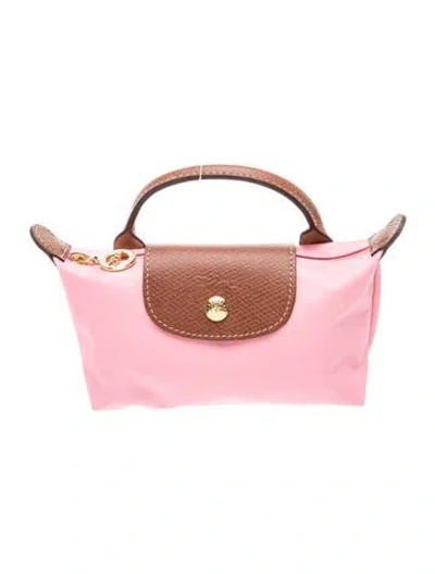Pre-owned Longchamp Nylon Clutch In Pink