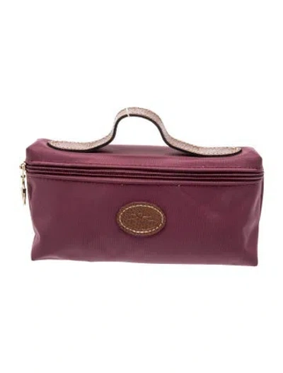 Pre-owned Longchamp Nylon Clutch In Purple