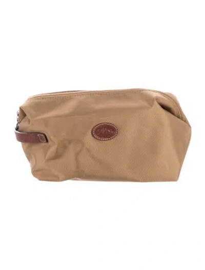 Pre-owned Longchamp Nylon Cosmetic Bag In Neutrals