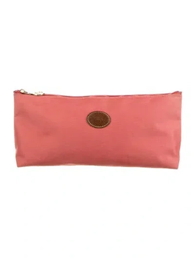 Pre-owned Longchamp Nylon Cosmetic Bag In Pink