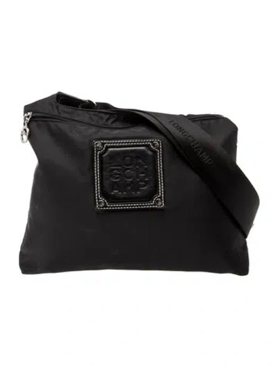 Pre-owned Longchamp Nylon Crossbody Bag In Black