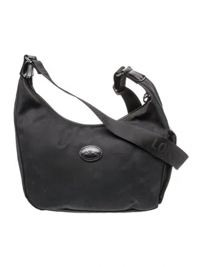 Pre-owned Longchamp Nylon Crossbody Bag In Black