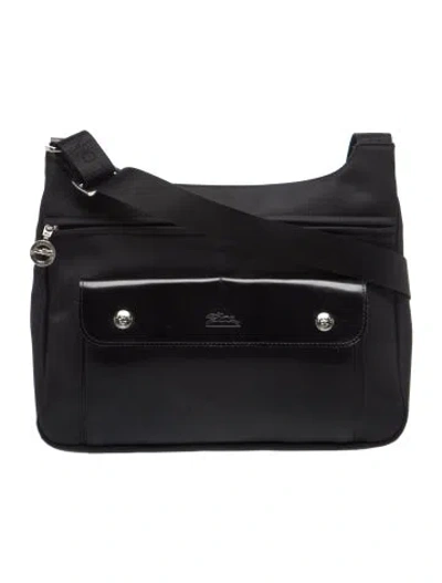 Pre-owned Longchamp Nylon Crossbody Bag In Black