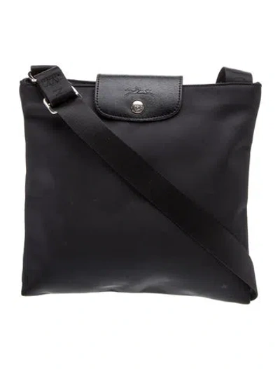 Pre-owned Longchamp Nylon Crossbody Bag In Black