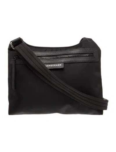 Pre-owned Longchamp Nylon Crossbody Bag In Black