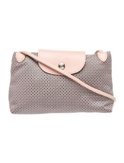 Pre-owned Longchamp Nylon Crossbody Bag In Pink