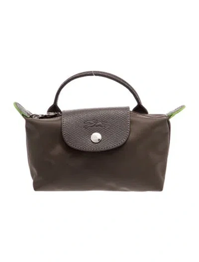 Pre-owned Longchamp Nylon Derose Small In Grey